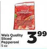 Weis Markets Weis Quality Sliced Pepperoni offer