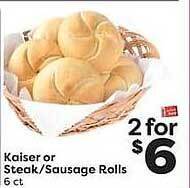 Weis Markets Kaiser Or Steak-sausage Rolls offer