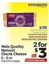 Weis Markets Weis Quality Natural Chunk Cheese offer