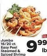Weis Markets Jumbo 16-20 Ct Easy Peel Steamed & Spiced Shrimp offer