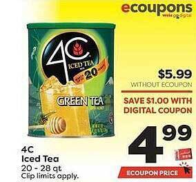 Weis Markets 4c Iced Tea offer
