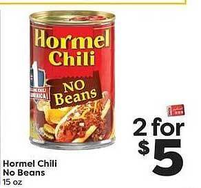 Weis Markets Hormel Chili No Beans offer