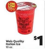 Weis Markets Weis Quality Italian Ice offer