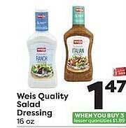Weis Markets Weis Quality Salad Dressing offer