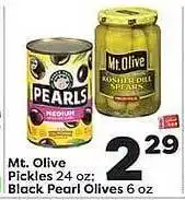 Weis Markets Mt. Olive Pickles, Black Pearl Olives offer