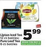 Weis Markets Lipton Iced Tea, Pure Leaf Tea offer
