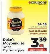 Weis Markets Duke's Mayonnaise offer