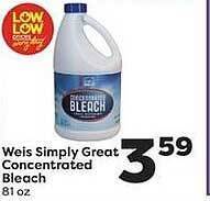 Weis Markets Weis Simply Great Concentrated Bleach offer