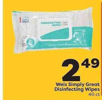 Weis Markets Weis Simply Great Disinfecting Wipes offer