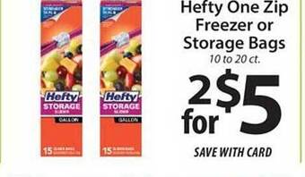 ACME Hefty One Zip Freezer Or Storage Bags offer