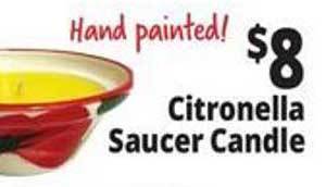 Ocean State Job Lot Citronella Saucer Candle offer