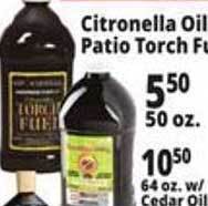 Ocean State Job Lot Citronella Oil Patio Torch Fuel offer