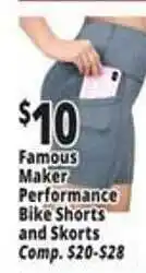 Ocean State Job Lot Famous Maker Performance Bike Shorts And Skorts Comp offer