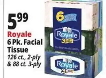 Ocean State Job Lot Royale 6 Pk. Facial Tissue offer