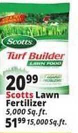 Ocean State Job Lot Scotts Lawn Fertilizer offer