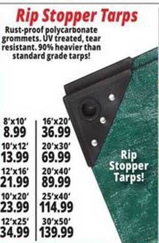 Ocean State Job Lot Rip Stopper Tarps offer