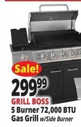 Ocean State Job Lot Grill Boss 5 Burner 72,000 Btu Gas Grill offer