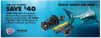 Advance Auto Parts Carquest Premium Strut Assemblies Or Monroe Quick-struts,monroe Shocks And Struts offer