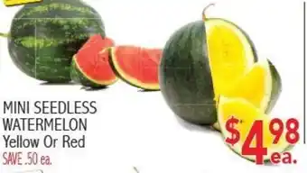 Ingles Markets Mini Seedless Watermelon Yellow or Red offer