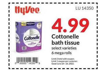 Hy-Vee Cottonelle Bath Tissue offer