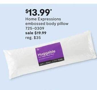 JC Penney Home Expressions Embossed Body Pillow offer