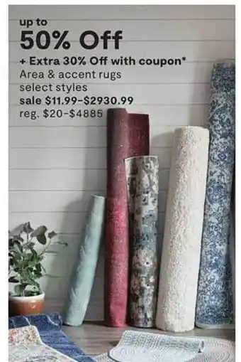 JC Penney Area & Accent Rugs offer