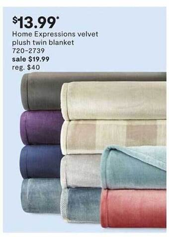 JC Penney Home Expressions Velvet Plush Twin Blanket offer