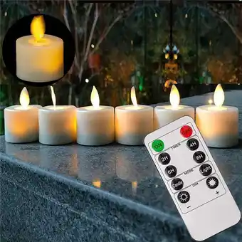 AliExpress Pack of 6 or 12 remote control decorative moving wick christmas candles offer