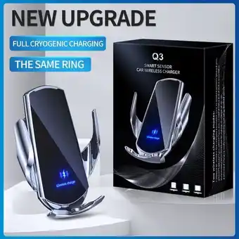 AliExpress New upgrade car mobile phone holder 15w wireless charging portable car holder cellphone bracket stand in car device offer