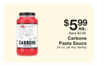 Fairway Store Market Carbone Pasta Sauce offer