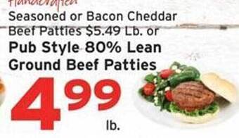 Hannaford Pub Style 80% Lean Ground Beef Patties offer