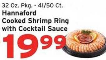 Hannaford Hannaford Cooked Shrimp Ring With Cocktail Sauce offer