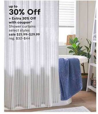 JC Penney Shower Curtains Select Styles offer