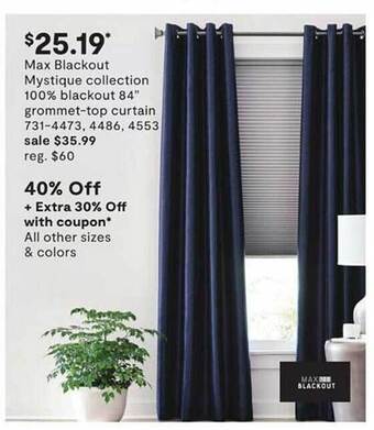 JC Penney Max Blackout Mystique Collection 100% Blackout 84 offer