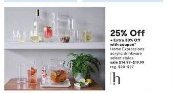 JC Penney Home Expressions Acrylic Drinkware offer