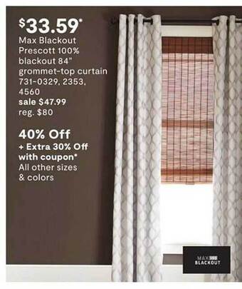 JC Penney Max Blackout Prescott 100% Blackout 84 offer