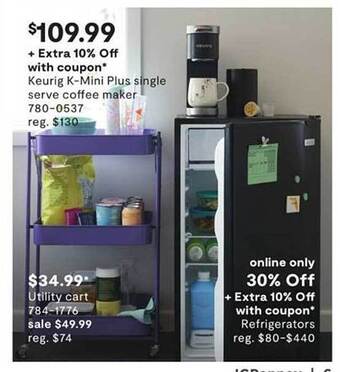 JC Penney Keurig K-mini Plus Single Serve Coffee Maker offer