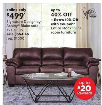 JC Penney Signature Design By Ashley Blake Sofa offer