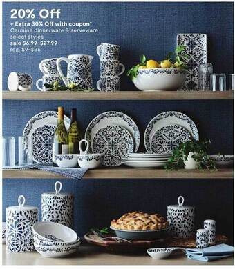 JC Penney Carmine Dinnerware & Serveware offer
