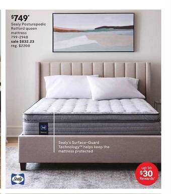 JC Penney Sealy Posturepedic Retford Queen Mattress offer