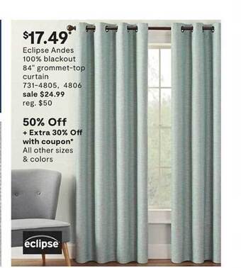 JC Penney Eclipse Andes 100% Blackout 84 offer