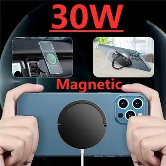 AliExpress 30w magnetic wireless charger for iphone 12 13 pro max 13pro mini qi fast charge for samsung usb c pd adapter magsafing charg offer