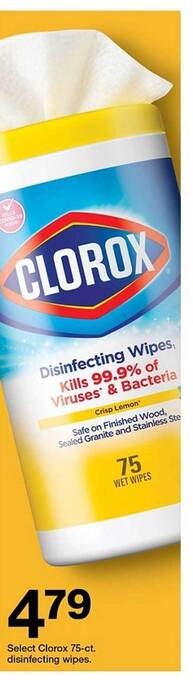 Target Select Clorox 75.ct Disinfecting Wipes offer