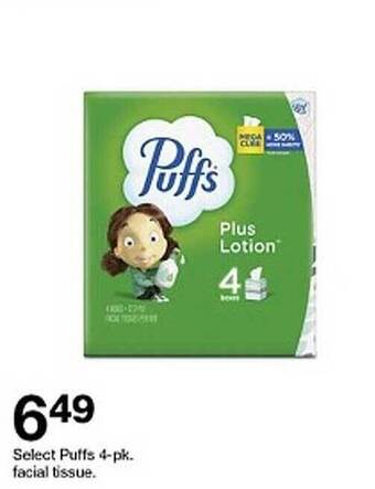 Target Select Puffs 4-pk Facial Tissue offer