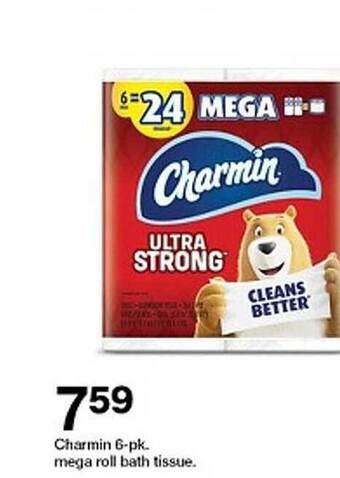 Target Charmin 6-pk Mega Roll Bath Tissue offer