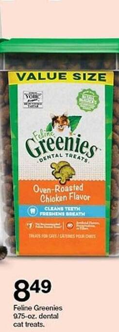 Target Feline Greenies 9.75-oz Dental Cat Treats offer