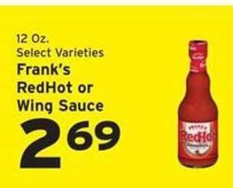 Hannaford Frank's Redhot Or Wing Sauce offer