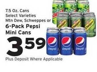 Hannaford Pepsi Mini Cans offer