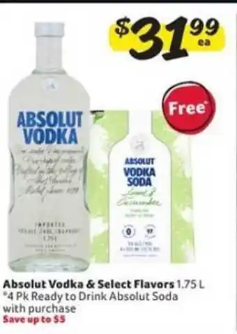 Winn Dixie Absolut Vodka & Select Flavors 4 Pk Ready To Drink Absolut Soda With Purchase offer