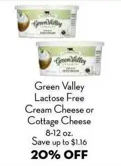 Bristol Farms Green Valley Lactose Free Cream Cheese Or Cottage Cheese offer